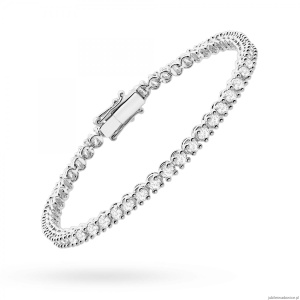 Bransoletka B0028 z diamentami laboratoryjnymi białe złoto