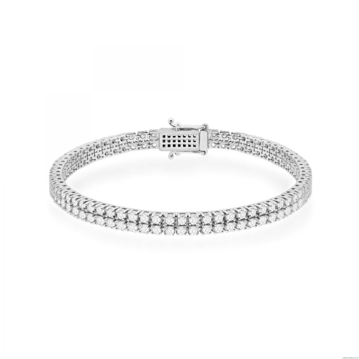 Bransoletka B0034 z diamentami laboratoryjnymi białe złoto