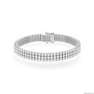 Bransoletka B0035 z diamentami laboratoryjnymi białe złoto