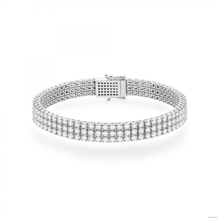 Bransoletka B0035 z diamentami laboratoryjnymi białe złoto