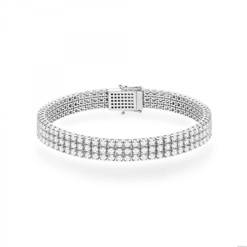 Bransoletka B0035 z diamentami laboratoryjnymi białe złoto