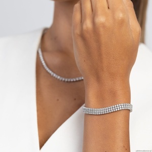 Bransoletka B0035 z diamentami laboratoryjnymi białe złoto