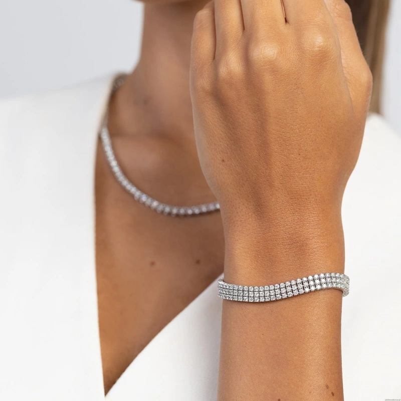 Bransoletka B0035 z diamentami laboratoryjnymi białe złoto