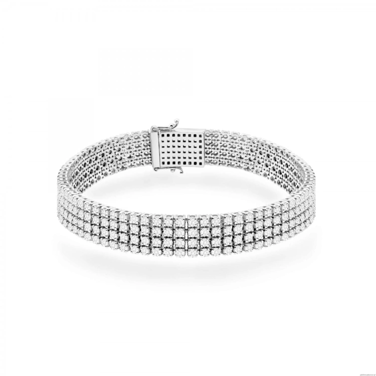 Bransoletka B0036 z diamentami laboratoryjnymi białe złoto