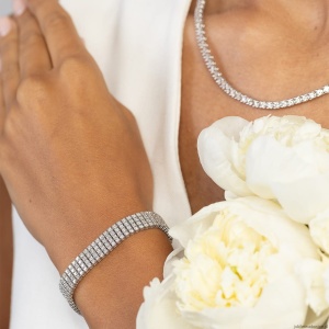 Bransoletka B0036 z diamentami laboratoryjnymi białe złoto