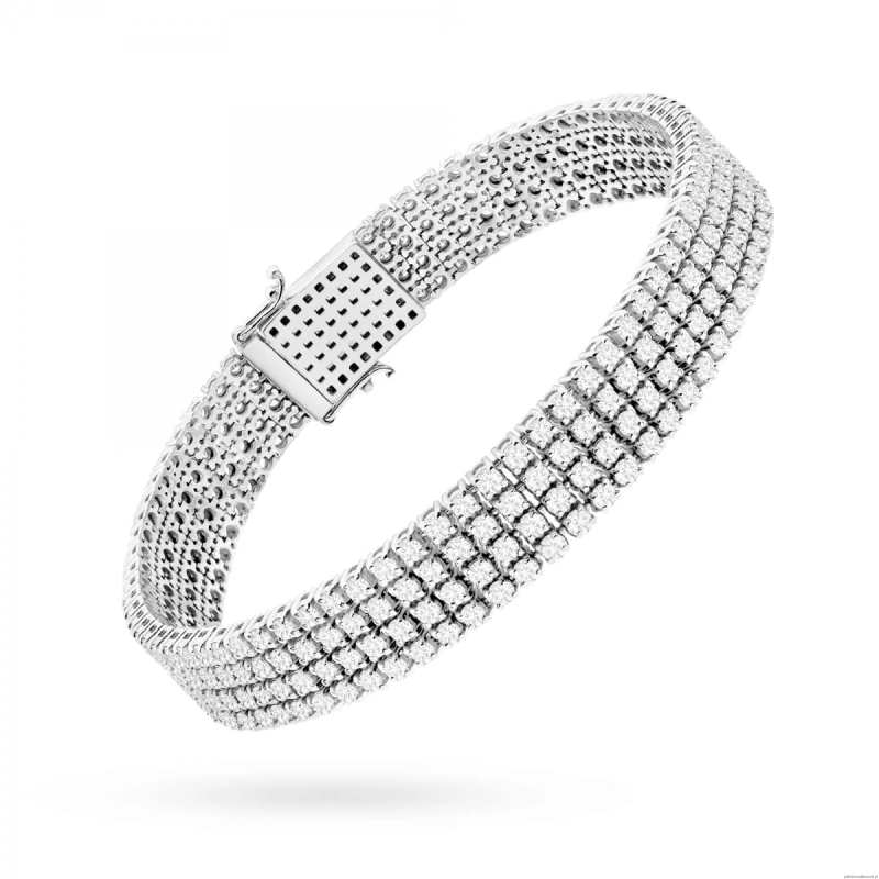Bransoletka B0036 z diamentami laboratoryjnymi białe złoto