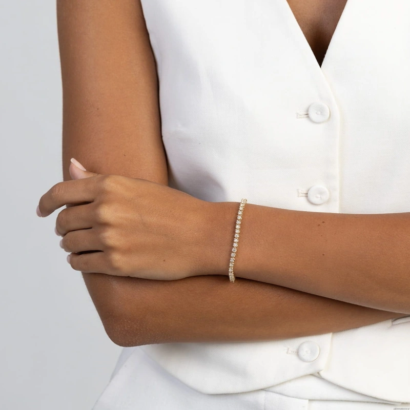 Bransoletka B0028 z diamentami laboratoryjnymi żółte złoto