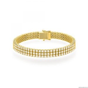 Bransoletka B0035 z diamentami laboratoryjnymi żółte złoto