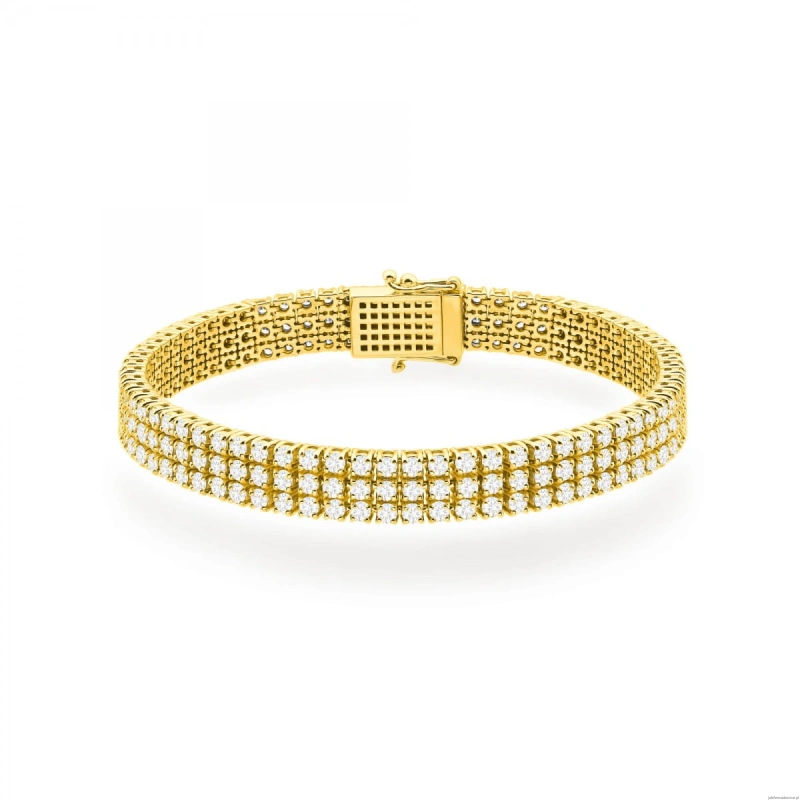 Bransoletka B0035 z diamentami laboratoryjnymi żółte złoto