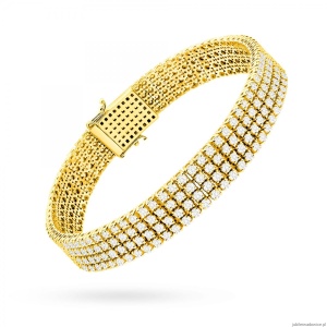 Bransoletka B0036 z diamentami laboratoryjnymi żółte złoto