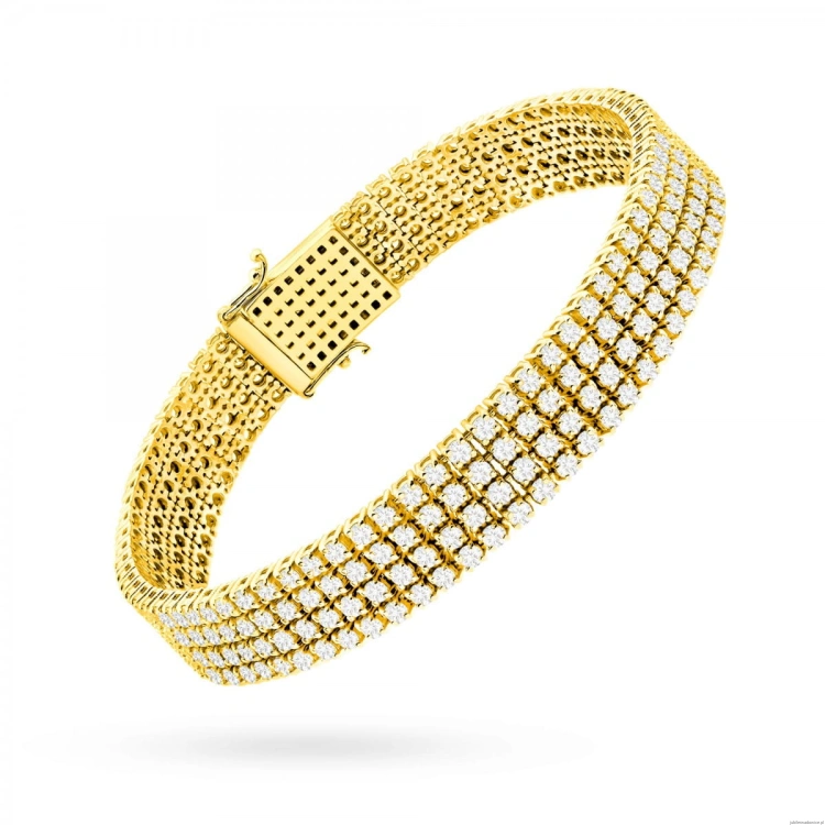 Bransoletka B0036 z diamentami laboratoryjnymi żółte złoto