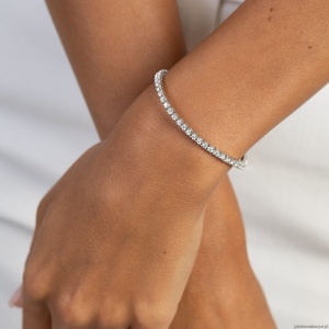 Bransoletka B0031 z diamentami laboratoryjnymi białe złoto