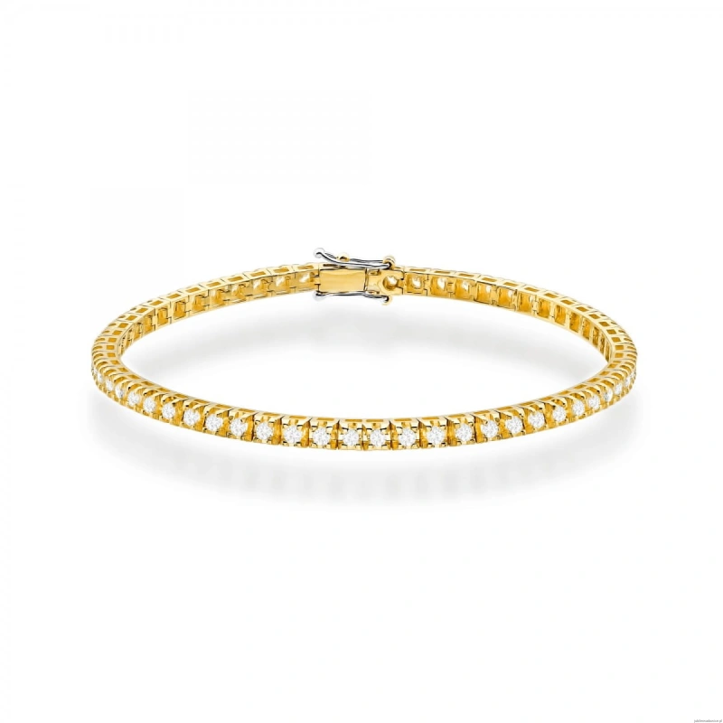 Bransoletka B0031 z diamentami laboratoryjnymi żółte złoto