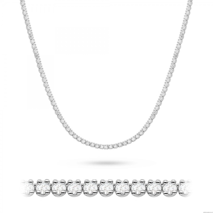 Naszyjnik N0074 z diamentami laboratoryjnymi białe złoto