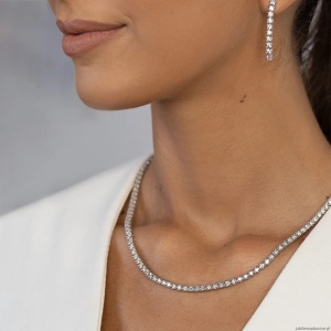 Naszyjnik N0074 z diamentami laboratoryjnymi białe złoto