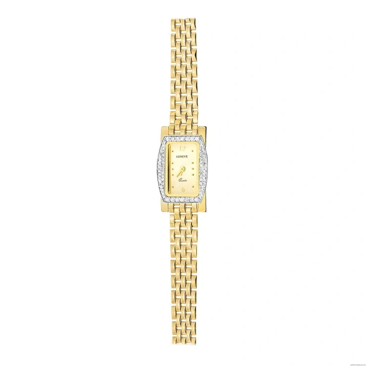 Złoty damski zegarek z diamentami VS2/G Geneve