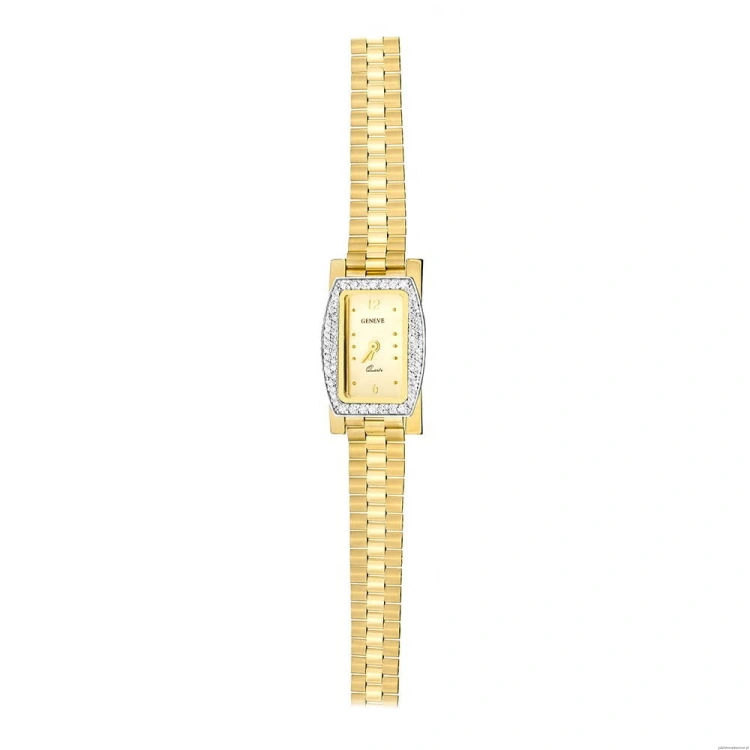 Złoty damski zegarek z diamentami VS2/G Geneve