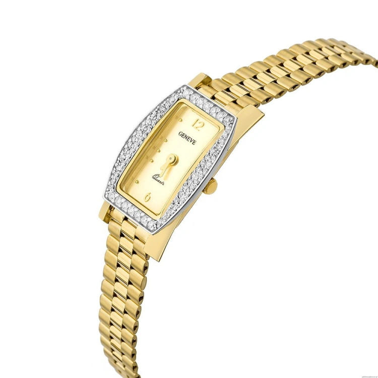 Złoty damski zegarek z diamentami VS2/G Geneve