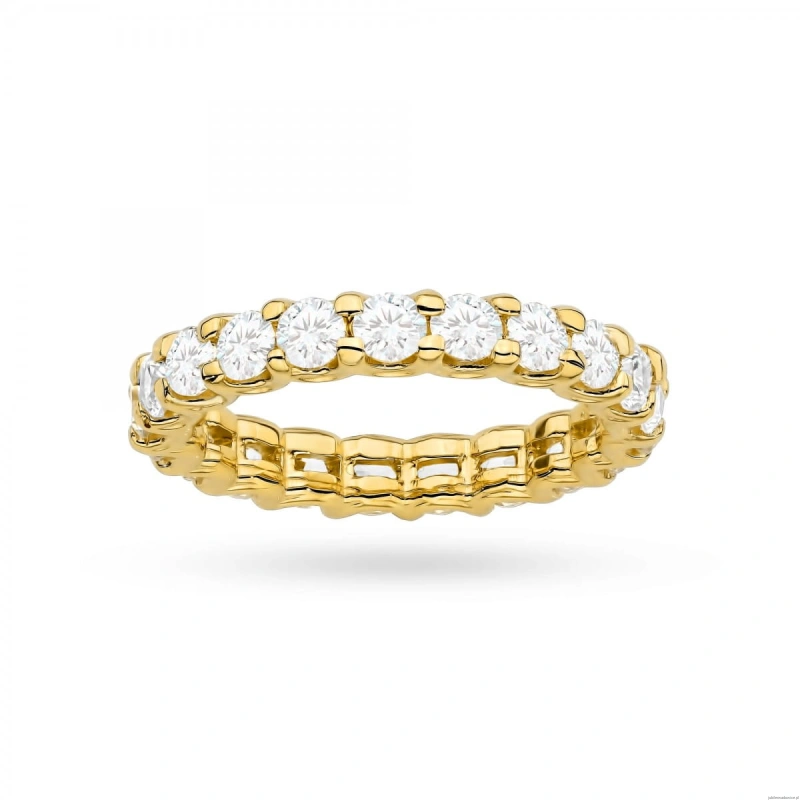 Pierścionek W0515 z diamentami żółte złoto