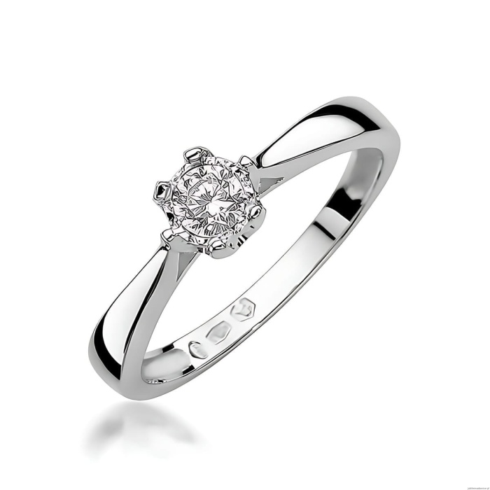 Pierścionek W429 Diament Laboratoryjny 0,20ct białe złoto