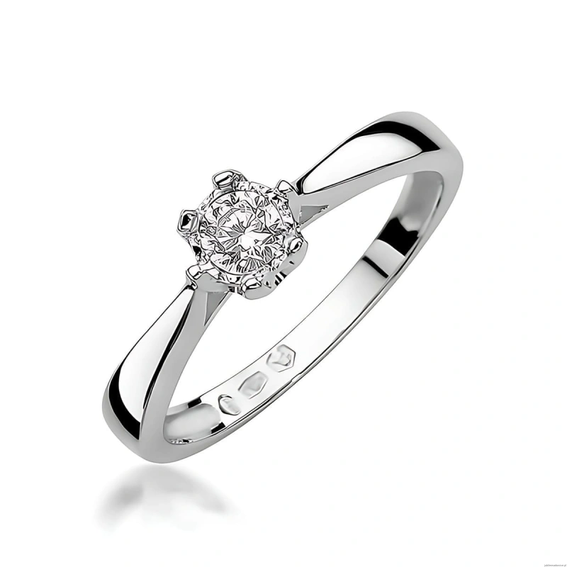 Pierścionek W429 Diament Laboratoryjny 0,20ct białe złoto