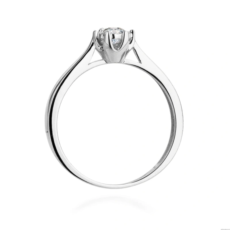 Pierścionek W429 Diament Laboratoryjny 0,20ct białe złoto
