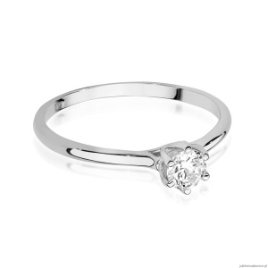 Pierścionek W0499 Diament Laboratoryjny 0,20ct białe złoto
