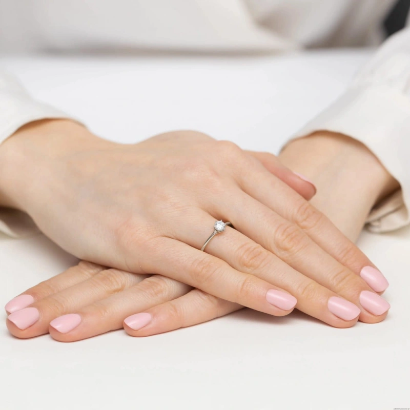 Pierścionek W0499 Diament Laboratoryjny 0,20ct białe złoto