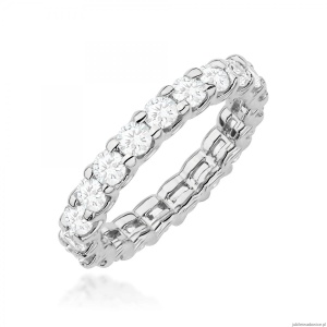 Pierścionek W0515 z diamentami laboratoryjnymi białe złoto