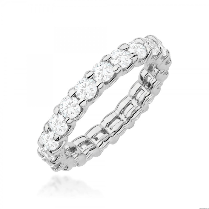 Pierścionek W0515 z diamentami laboratoryjnymi białe złoto