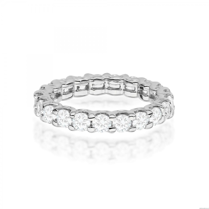 Pierścionek W0515 z diamentami laboratoryjnymi białe złoto