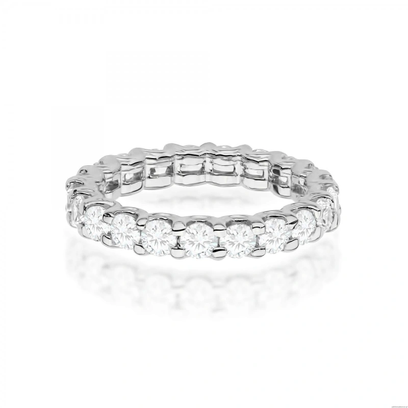 Pierścionek W0515 z diamentami laboratoryjnymi białe złoto