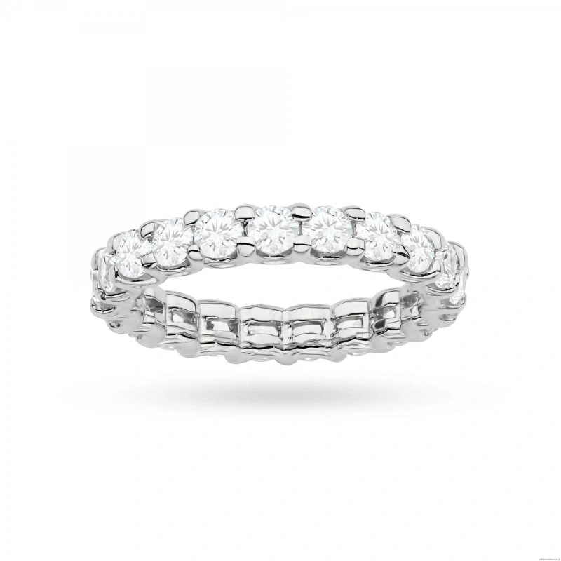 Pierścionek W0515 z diamentami laboratoryjnymi białe złoto