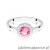 Pierścionek W0572 Różowy Topaz 0,60ct białe złoto