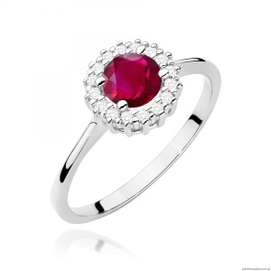Pierścionek W0572 Rubin 0,60ct białe złoto