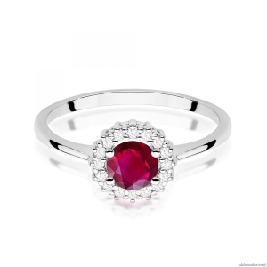 Pierścionek W0572 Rubin 0,60ct białe złoto