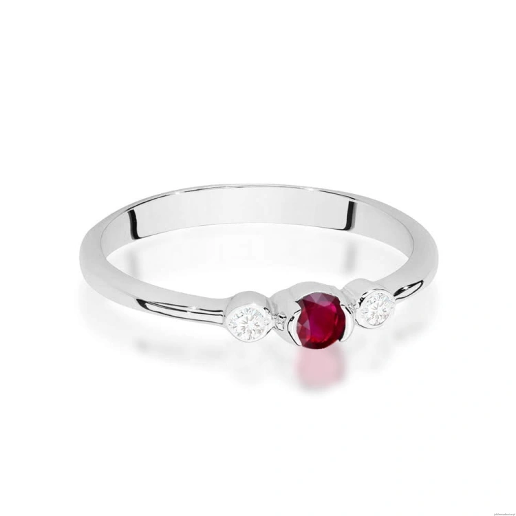 Pierścionek W0620 Rubin 0,15ct białe złoto