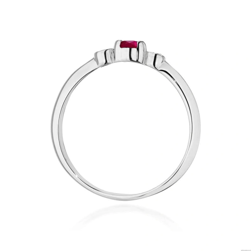 Pierścionek W0620 Rubin 0,15ct białe złoto