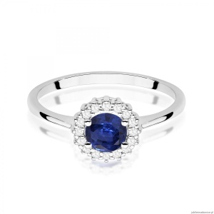 Pierścionek W0572 Szafir 0,50ct białe złoto