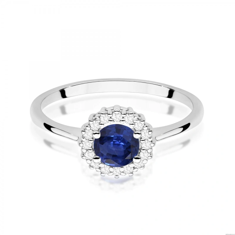 Pierścionek W0572 Szafir 0,50ct białe złoto