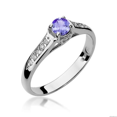 Pierścionek W016 Tanzanit 0,35ct białe złoto