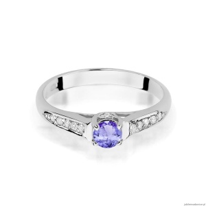 Pierścionek W016 Tanzanit 0,35ct białe złoto