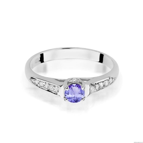 Pierścionek W016 Tanzanit 0,35ct białe złoto