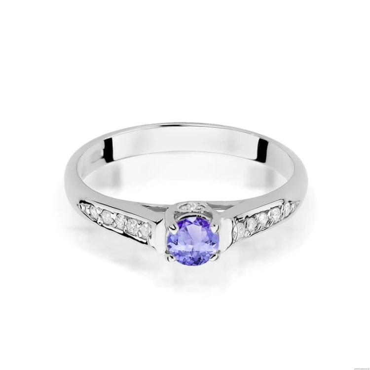 Pierścionek W016 Tanzanit 0,35ct białe złoto
