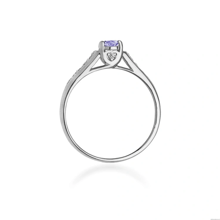 Pierścionek W016 Tanzanit 0,35ct białe złoto