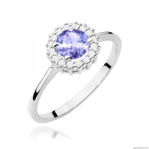 Pierścionek W0572 Tanzanit 0,50ct białe złoto