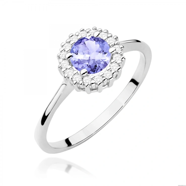 Pierścionek W0572 Tanzanit 0,50ct białe złoto