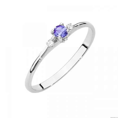 Pierścionek W0614 Tanzanit 0,15ct białe złoto