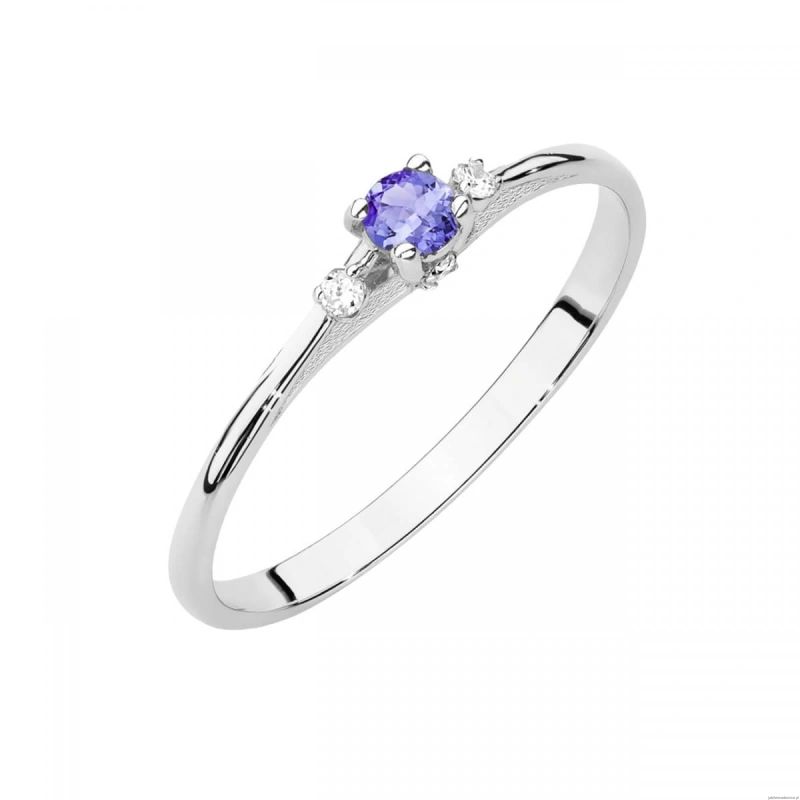 Pierścionek W0614 Tanzanit 0,15ct białe złoto