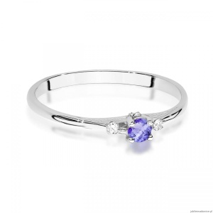 Pierścionek W0614 Tanzanit 0,15ct białe złoto